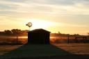 Zonsopkomst op Taunton Farm