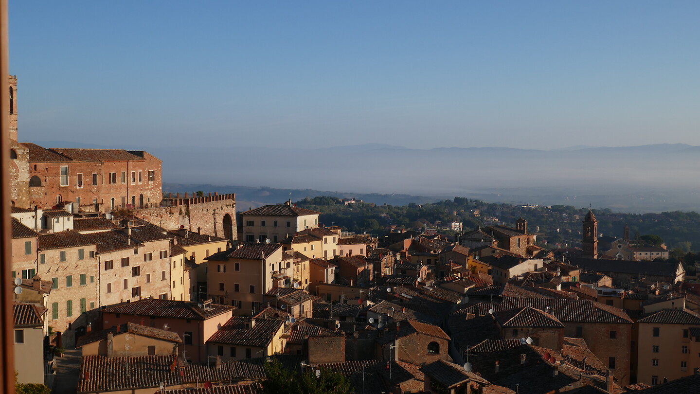 Uitzicht vanuit hotelkamer over Montepulciano