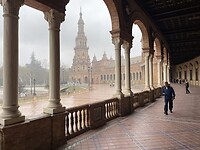 Plaza de Espagna in de motregen