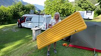 Tentje opzetten op de camping in Stams