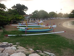 traditionele boten strand Sanur