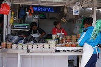 Lekkere vishapjes op de markt