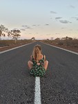 Sunset on the road