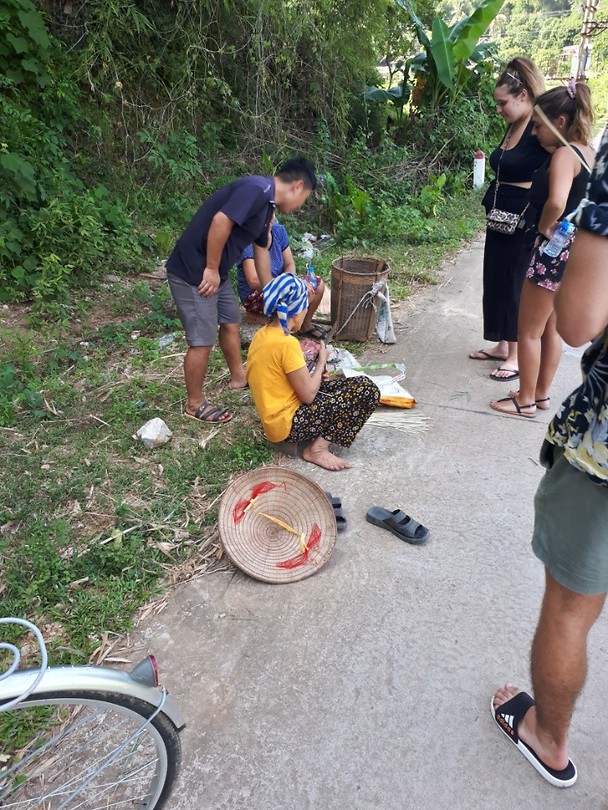 Cutting bamboo!