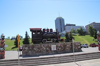 oude locomotief in Anchorage
