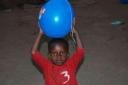 Blij met een ballon