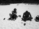 Negers op het strand in Booti Booti National Park