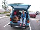 Zwervers op de parkeerplaats