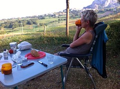 Nog even genieten van kopje koffie, ontbijt en het prachtige uitzicht