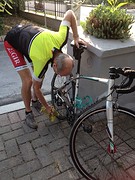 Fiets wordt iedere ochtend liefdevol verzorgd