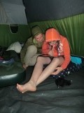 in de tent