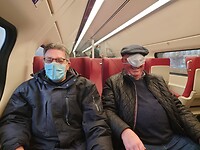 In de trein naar huis