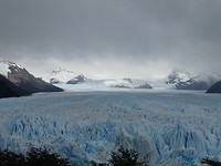 De bovenkant van de Perito Moreno gletsjer
