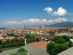 Vánaf de route prachtig uitzicht over Florence