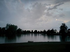 Camping Augsburg vlak voor onweer