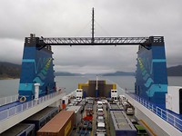Op de boot richting Wellington Noordereiland