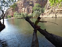 'De visser Thijs' in Butterfly Gorge, Katherine NP