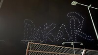 Drone show Dakar 2022 finish podium 2
