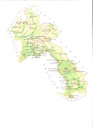 Kaart Thailand,Laos en Cambdja
