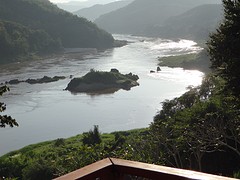 uitzicht vanaf de Lodge in pakbeng