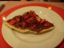 Pizza chocola-aardbei