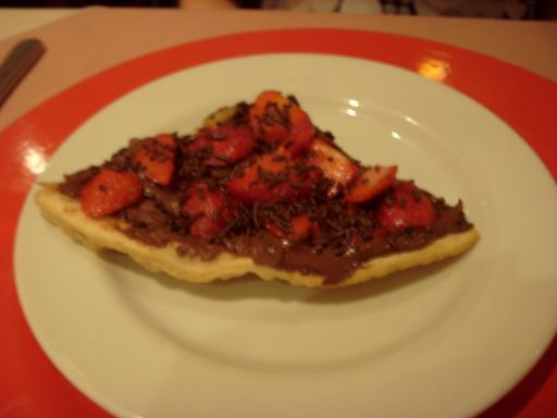 Pizza chocola-aardbei