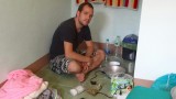 Onze eigen pan gekocht en dus voor het eerst zelf koken..