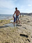 Langs het strand met papa