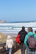 met de familie naar het strand