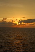 Zonsondergang op "the spirit of Tasmania"