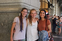 Friends at another station
