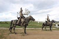 Mongol rider standbeelden