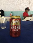 Het eerste biertje in Brazilie nadat we de grens over waren