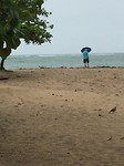 regen op het strand
