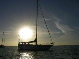 sunset met de dixbay op de achtergrond