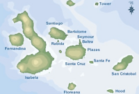 Kaart Galapagos eilanden