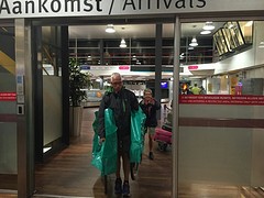 De thuiskomst in Rotterdam Airport