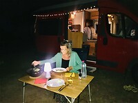 eerste warme avond, dus buiten eten