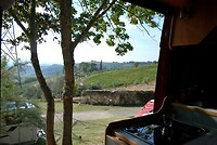 Ons uitzicht op de camping