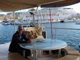 op de catamaran