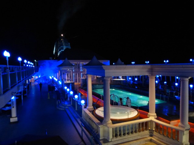 schip bij avond