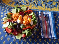 lunch met sla uit eigen tuin