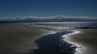 strand bij Nelson met tegenlicht