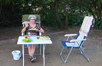 lekkere salade bij de tent