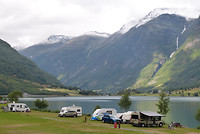 camping bij de gletsjer