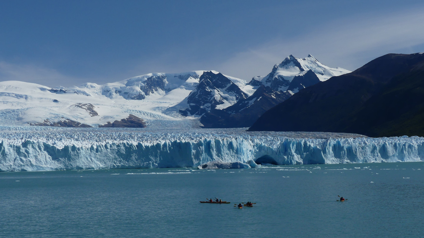 kayaks bij Perito Moreno