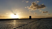 Zonsondergang op de overnachtingsplek