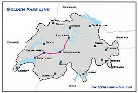 De route van de GoldenPass Express