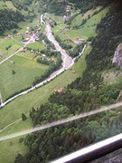 Stechelberg vanuit de kabelbaan van Gimmelwald