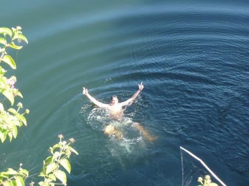Na de jump van de rots
